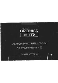 Bronica Lens - Accessories manual. Camera Instructions.